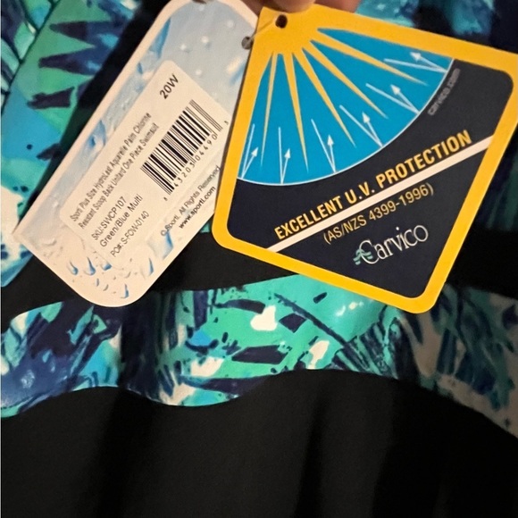 NWT Sporti HydyroLast Aquarelle Chlorine Resistant Scoop One piece Swimsuit 20W - Picture 8 of 11